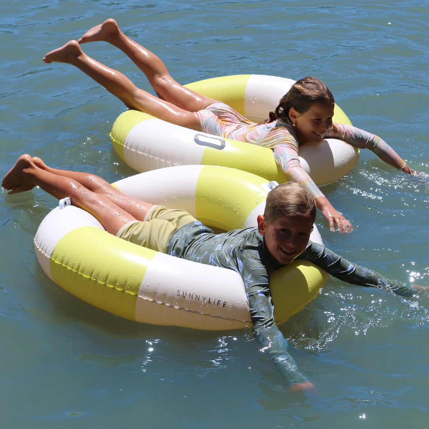 Slim Tube Pool Ring: Citrus Stripe