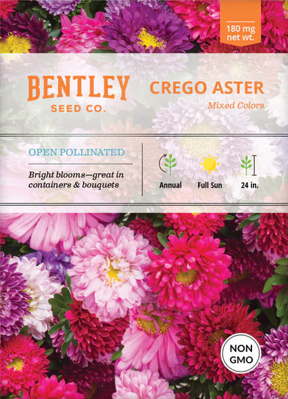 Aster Crego Mixed Colors Seed Packets