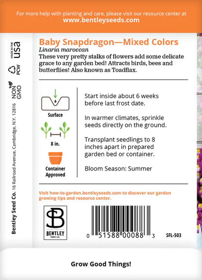 Baby Snapdragon Seed Packets