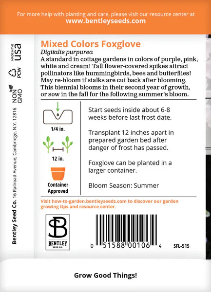 Foxglove Seed Packets