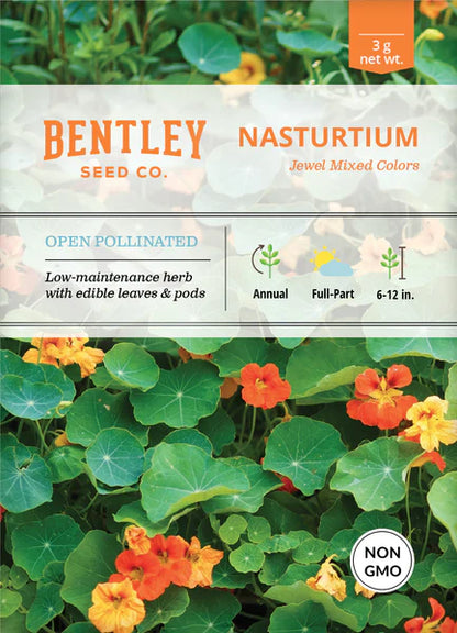 Nasturtium Jewel Mixed Color Seed Packets