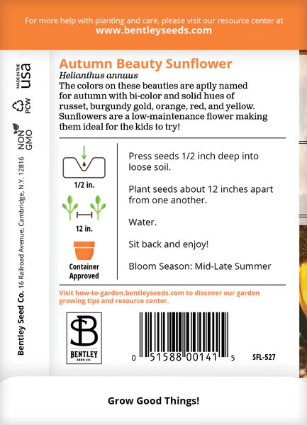 Sunflower Autumn Beauty Seed Packets