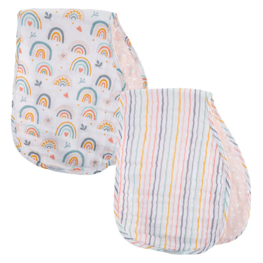 Muslin Burp Cloths- Rainbow