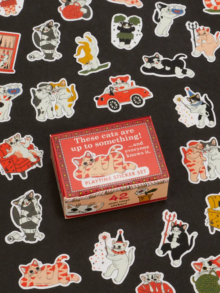 These Cats Are Up To Something! Playtime Sticker Set