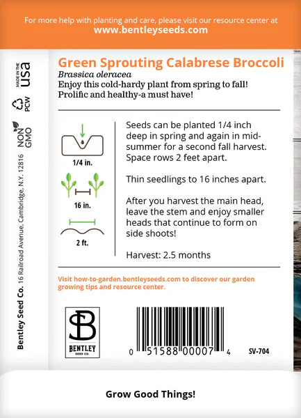 Broccoli- Green Sprouting Seed Packets