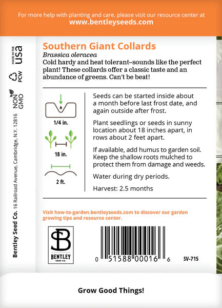 Collards- Southern Giant Seed Packets