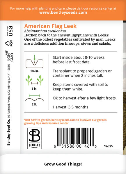 Leeks American Flag Seed Packets