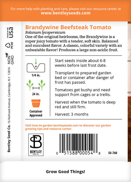 Tomato- Brandywine Seed Packets