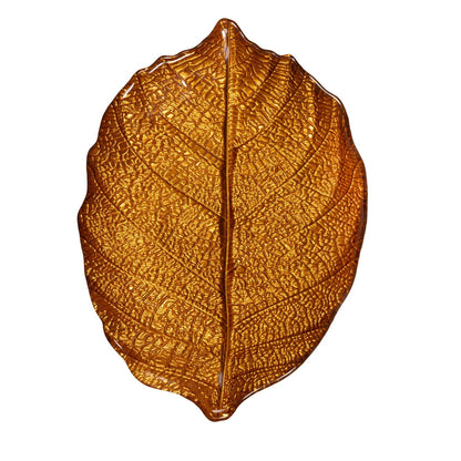 Harvest Blossom Leaf Glass Dish