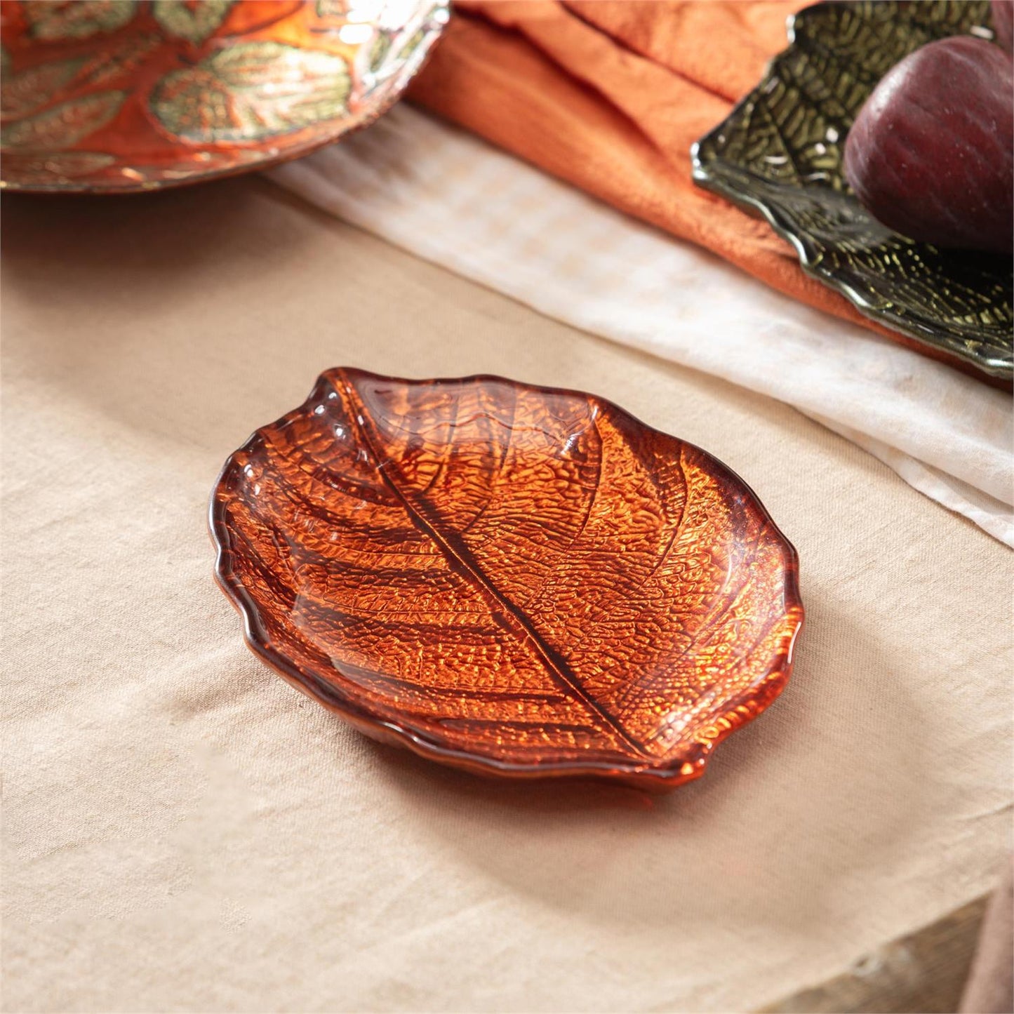 Glass Leaf Dish