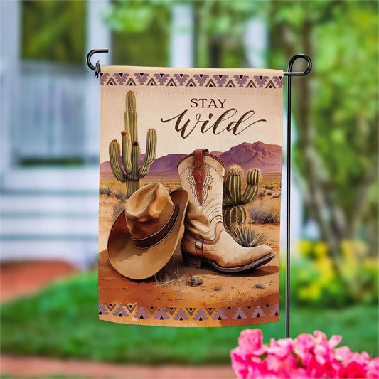 Stay Wild Suede Garden Flag