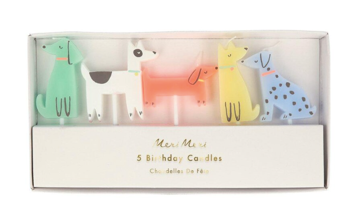 Cute Dog 5 Birthday Candle Set