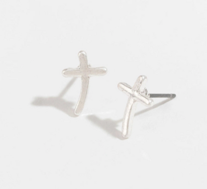 Stud Buds Gold & Silver Cross Earrings