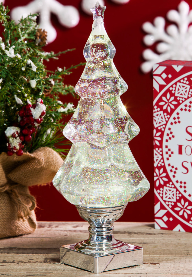 LED Liquid Motion Glitter Christmas Tree Table Decor