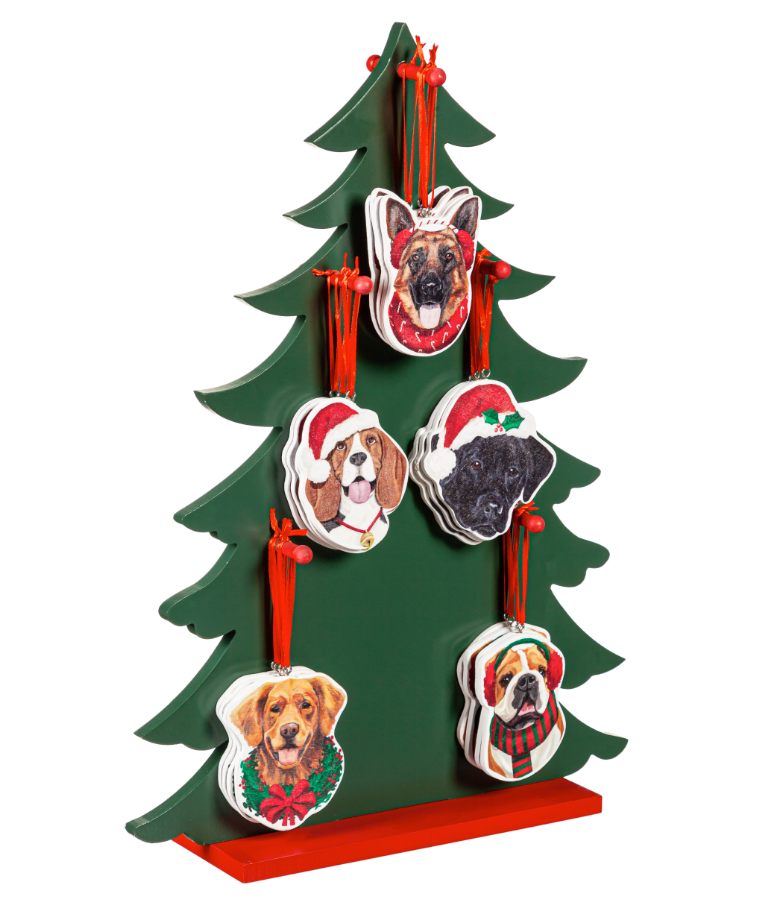 Wood Dog Ornaments 5 Asst. Designs