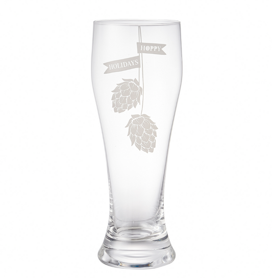 15oz Pilsner Glass with Gift Box, Hoppy Holidays