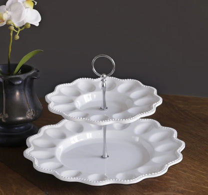 Beatriz Ball VIDA Alegria Two Tiered Deviled Egg Server