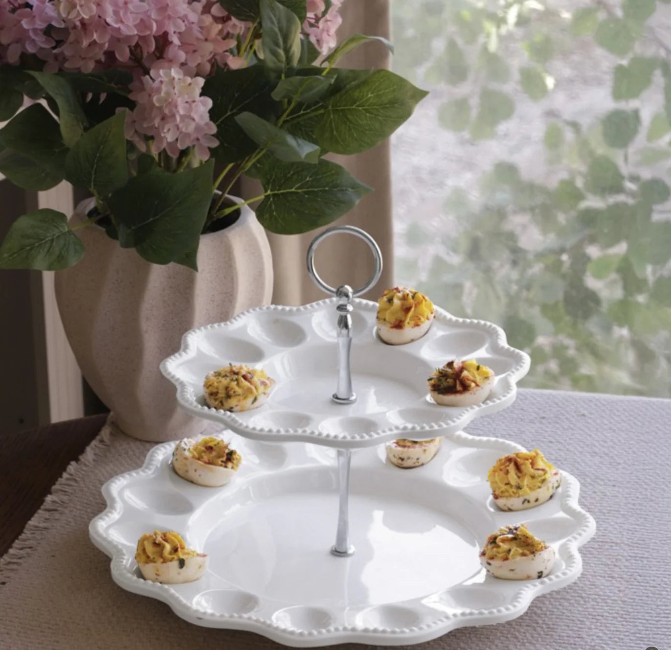 Beatriz Ball VIDA Alegria Two Tiered Deviled Egg Server