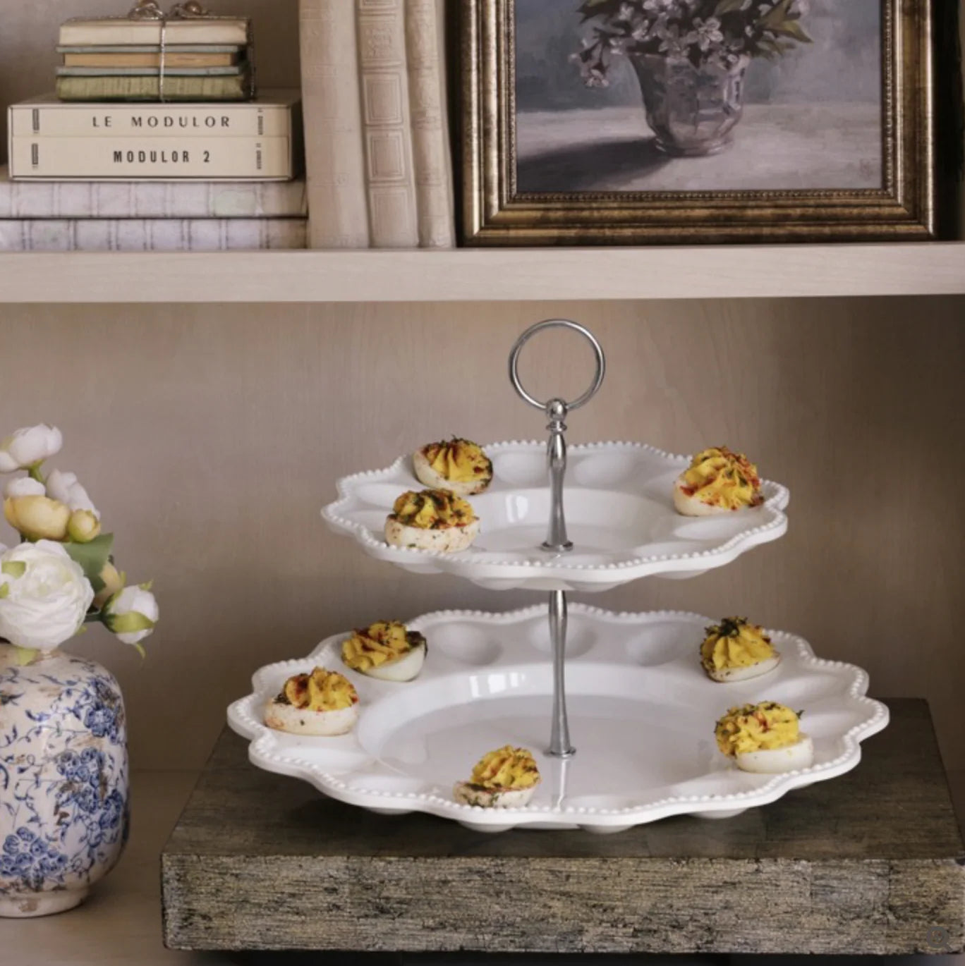 Beatriz Ball VIDA Alegria Two Tiered Deviled Egg Server