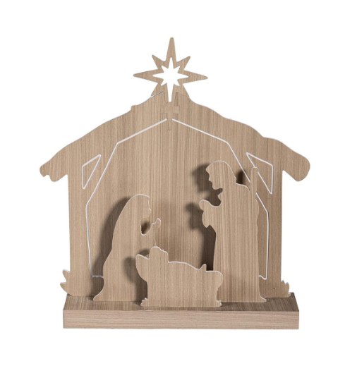 Beautiful LED Wooded Nativity Scene