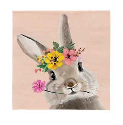 Bunny Blooms Paper Cocktail Napkin