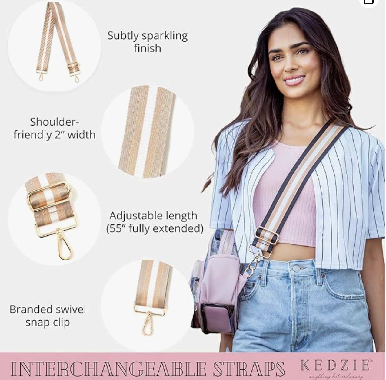 Kedzie Interchangeable Prints Handbag Purse Strap
