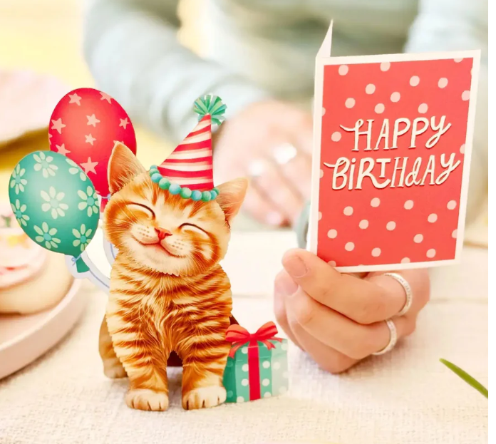 Birthday Kitten Mini Pop-Up Card