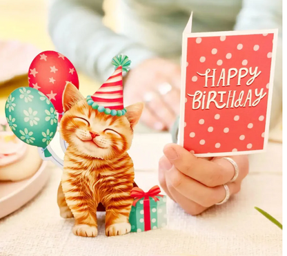 Birthday Kitten Mini Pop-Up Card