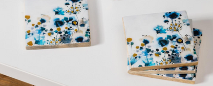 VivaStyle Gilded Meadow Coasters - Set of 4