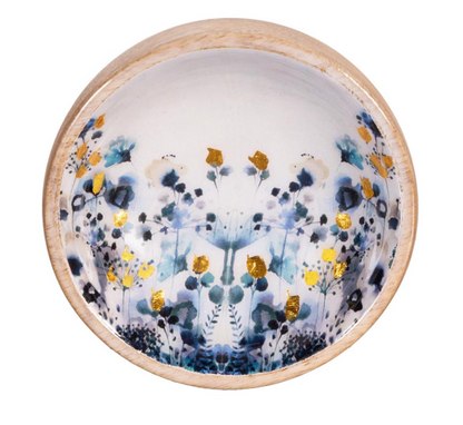 VivaStyle Gilded Meadow Wooden Tray with 3 Bowls