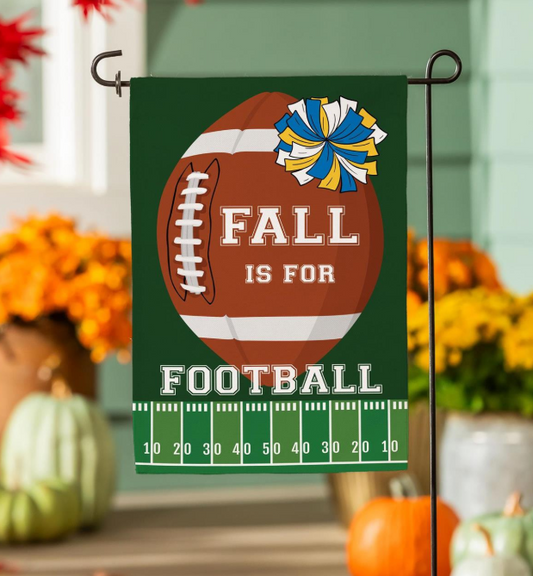 Fall Is For Football Burlap Garden Flag