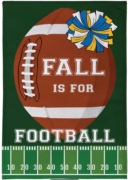 Fall Is For Football Burlap Garden Flag