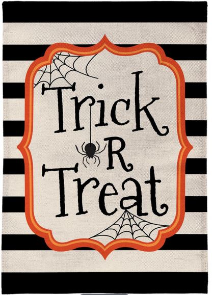 Trick or Treat Burlap Garden Flag