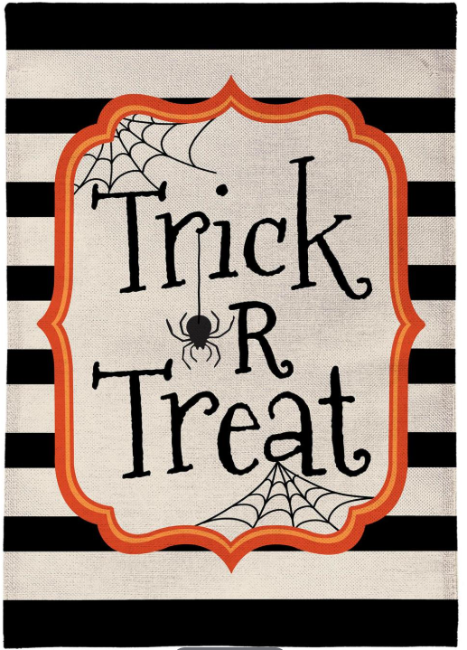 Trick or Treat Burlap Garden Flag
