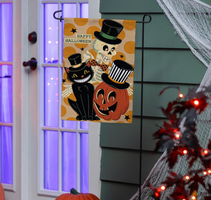 Halloween Trio Burlap Garden Flag