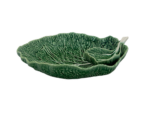 Cabbage Leaf with Large Bowl by Bordallo Pinheiro