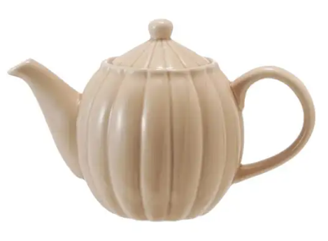 Creative Ribbed Stoneware Teapot