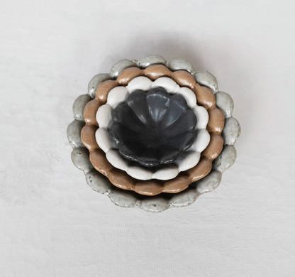 Stoneware Flower Bowls