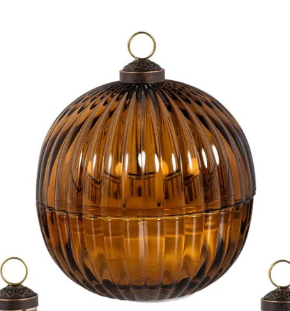 Woodland Storybook LED Table Décor Glass Round Candle with Flickering Flame