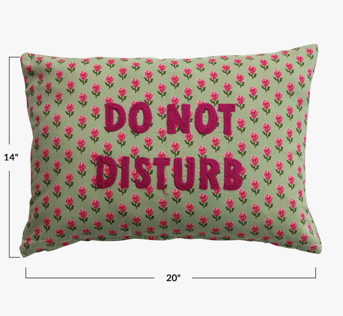 Cotton Voile Printed “Do Not Disturb”  Lumbar Pillow
