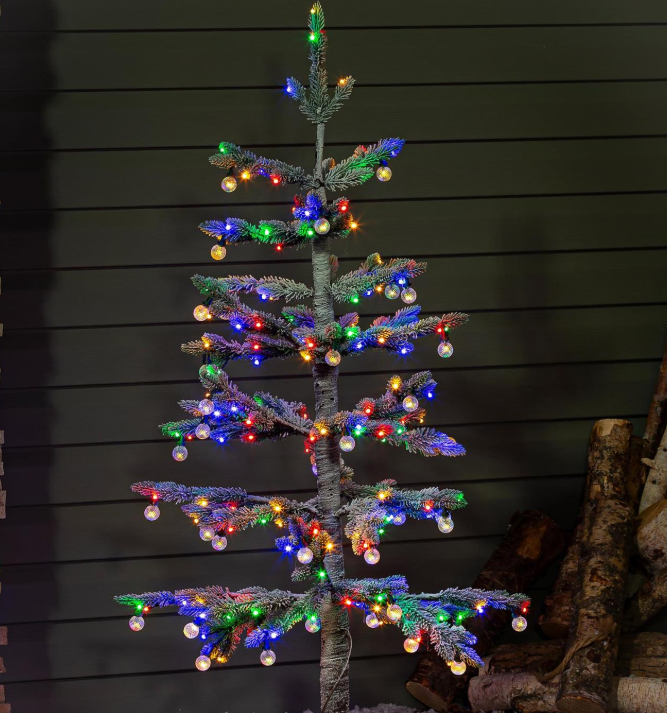Artificial LED Frosted Tree with Globe Lights