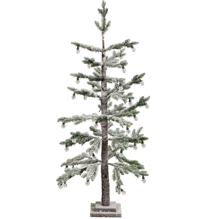 Artificial LED Frosted Tree with Globe Lights