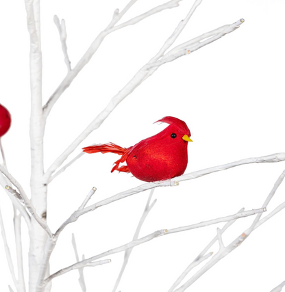 Snowbirds 48” Birch Tree And Cardinals Indoor And Outdoor LED