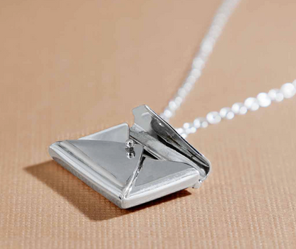 Sterling Silver Envelope Locket Necklace