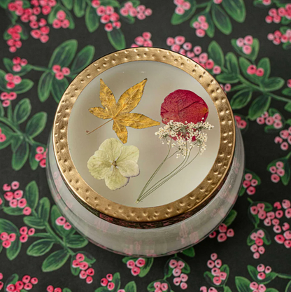 Winterberry Frost Pressed Floral Candle by Rosy Rings