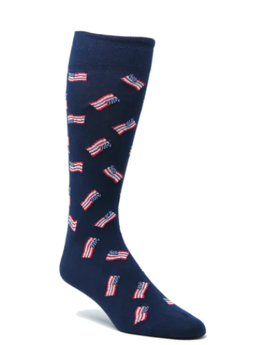 Men's Tossed American Flag Sock