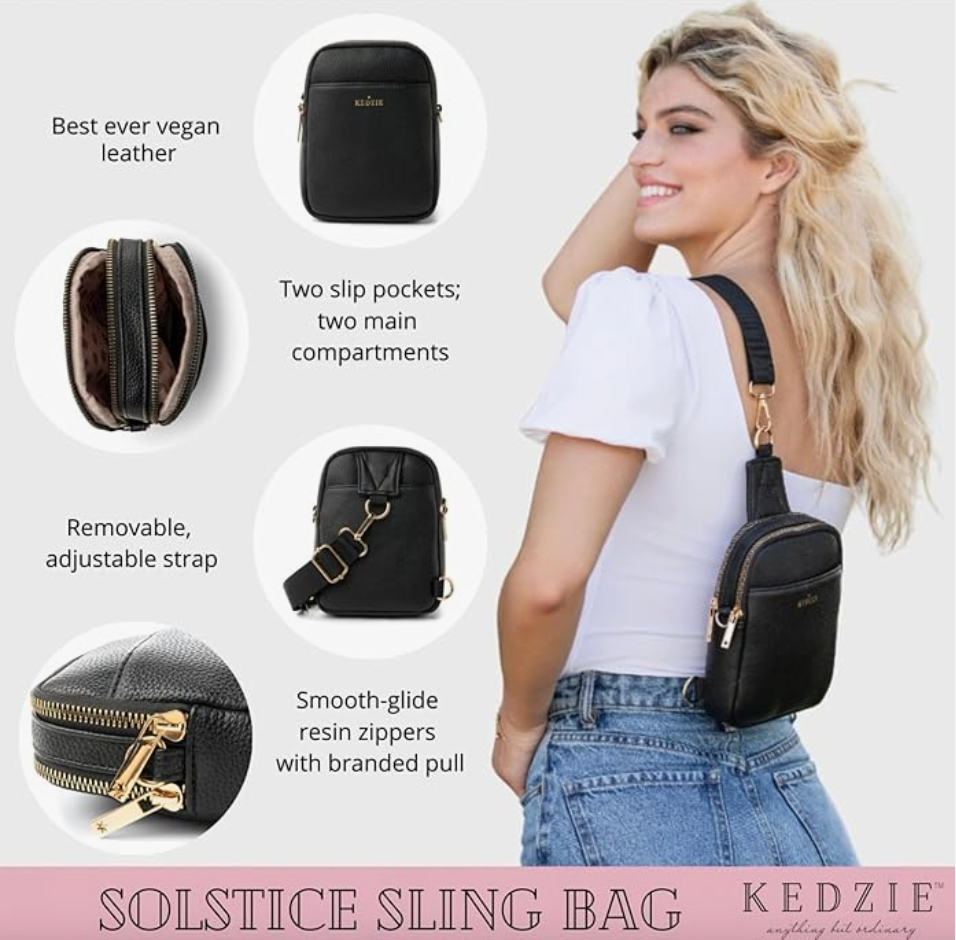Kedzie Solstice Convertible Sling Bag Crossbody Purse for Women