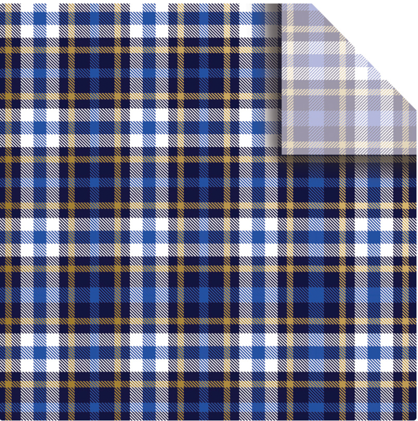 Blue Plaid Printed Tissue