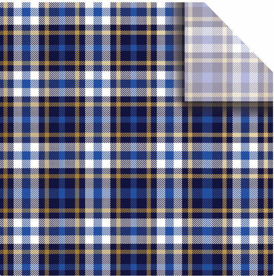 Blue Plaid Printed Tissue