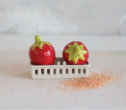 Strawberry S & P Shakers with Basket